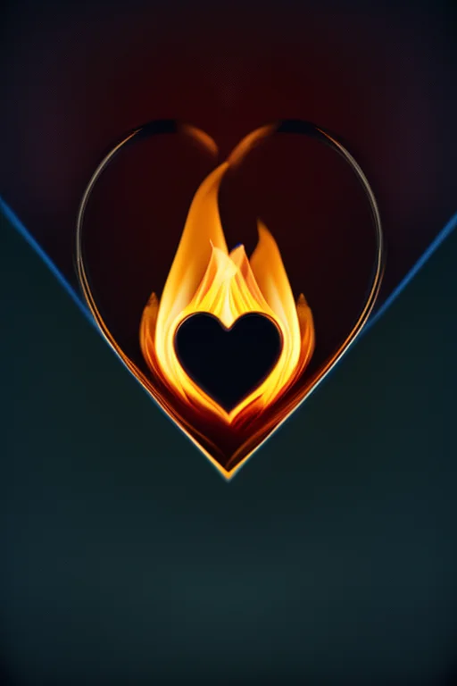 A heart made of fire and ice colliding, representing emotional contrast