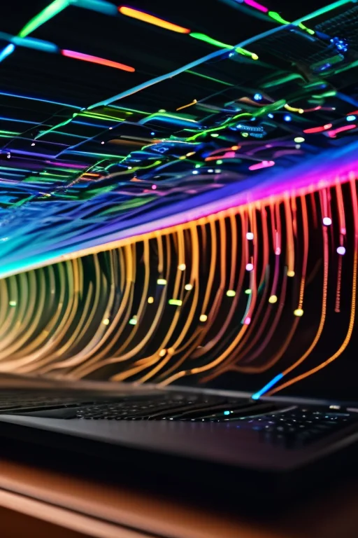 AI controlling a vast digital universe, glowing data streams everywhere